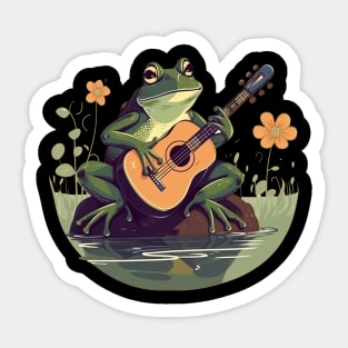 Frog Acoustic Guitar Sticker